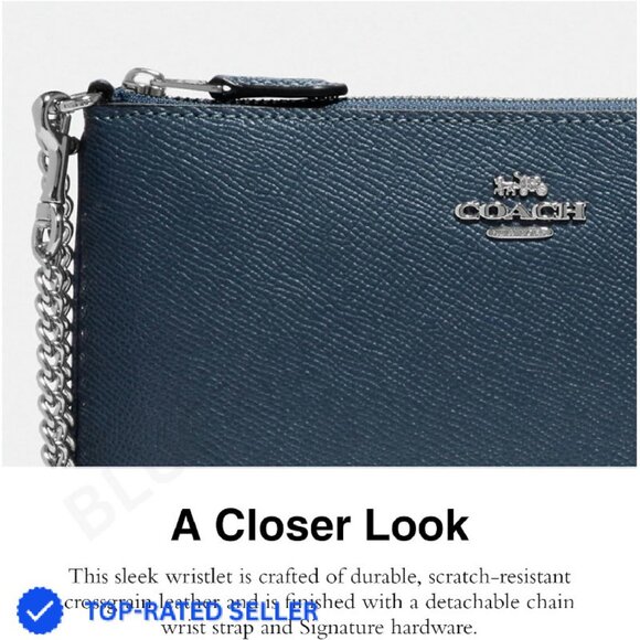 Coach Large Wristlet with Chain Elegant Fashionable Accessory